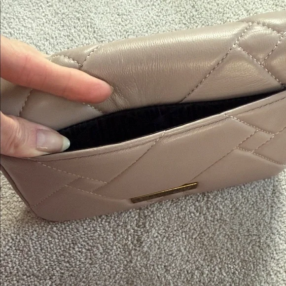 Kurt Geiger Quilted Dark Beige Clutch - Picture 4 of 7